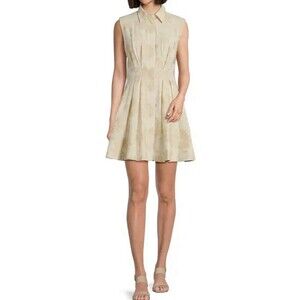 NWT Alex Marie Tinsley Cotton Jacquard Cap Sleeve Button Down Dress Size 10